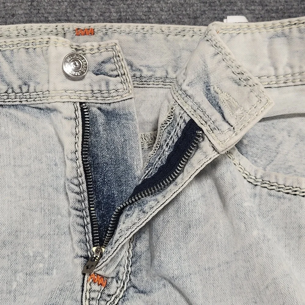 Vtg True Religion Men's Ricky Straight Leg Natural Mega T White/Red Jeans Sz 40